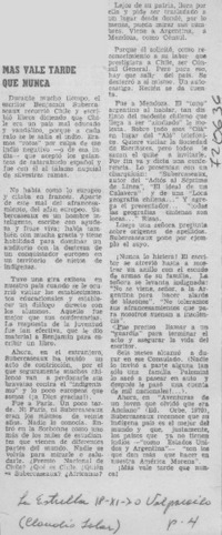 Más vale tarde que nunca