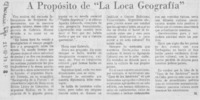 A propósito de "La loca geografía"