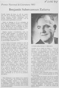 Benjamín Subercaseaux Zañartu.