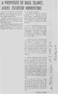 A propósito de Raúl Silanes, aquel escritor mendocino