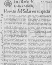 Hernán del Solar en su gesta