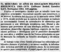 El Mercurio, diez años de educación político-ideológica.
