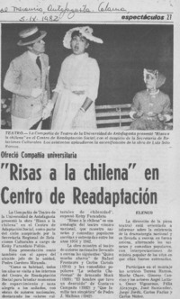 Risas a la chilena" en Centro de Readaptación.