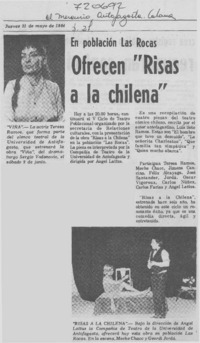 Ofrecen "Risas a la chilena".
