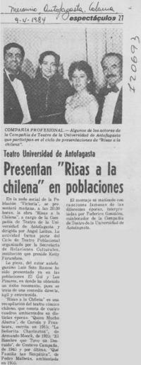 Presentan "Risas a la chilena" en poblaciones.