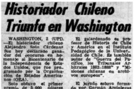 Historiador chileno triunfa en Washington.