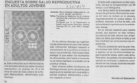 Encuesta sobre salud reproductiva en adultos jóvenes.