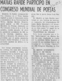 Matías Rafide participó en Congreso Mundial de Poetas.