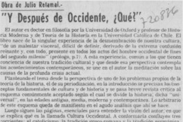 Y después de occidente, ¿qué?