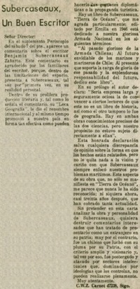 Subercaseaux, un buen escritor