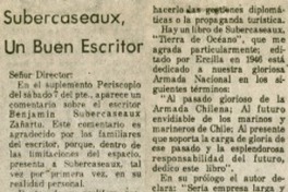 Subercaseaux, un buen escritor