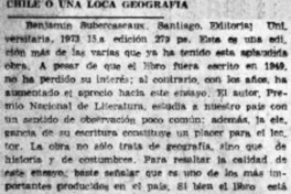 Chile o una loca geografía