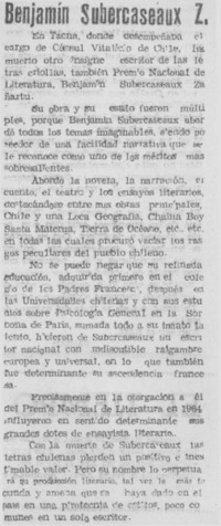Benjamín Subercaseaux Z.