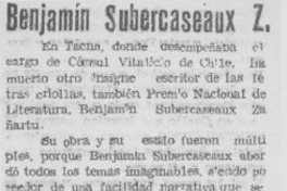 Benjamín Subercaseaux Z.