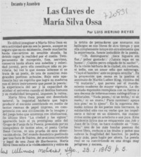 Las claves de María Silva Ossa