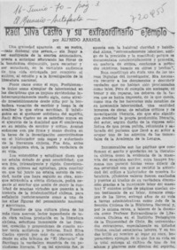 Raúl Silva Castro y su extraordinario ejemplo