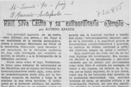 Raúl Silva Castro y su extraordinario ejemplo