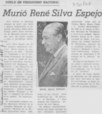 Murió René Silva Espejo.