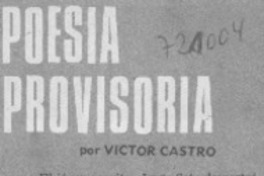 Poesía provisoria