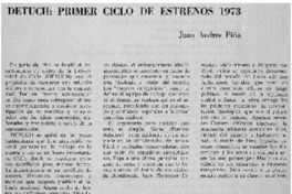 Detuch: primer ciclo de estrenos 1973