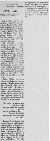 "Capitulario del espacio"