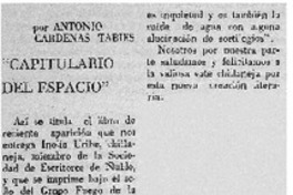 "Capitulario del espacio"