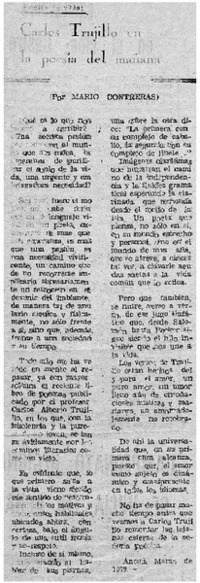 Carlos Trujillo en la poesía del mañana