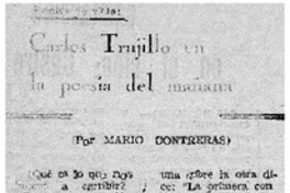 Carlos Trujillo en la poesía del mañana