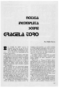 Noticias incompleta sobre Graciela Toro