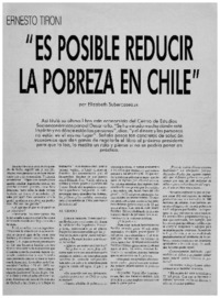 "Es posible reducir la pobreza en Chile" : [entrevistas]