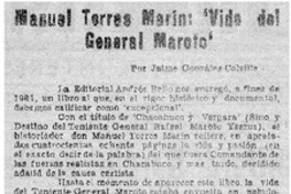 Manuel Torres Marín: "vida del general Maroto"
