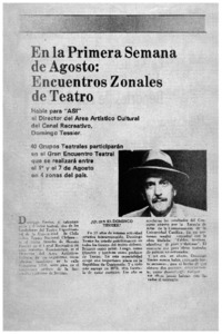 En la primera semana de agosto: encuentros zonales de teatro.