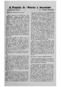 A propósito de "muertes y maravillas"