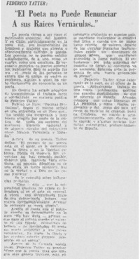 "El poeta no puede renunciar a sus raíces vernáculas...".