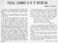 Poesía: caminos que se bifurcan