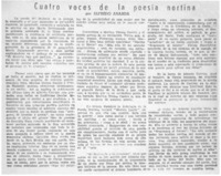 Cuatro voces de la poesía nortina