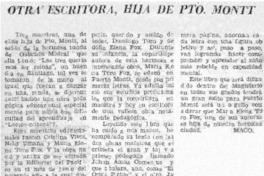 Otra escritora, hija de Pto Montt