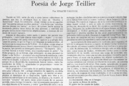 Poesía de Jorge Teillier