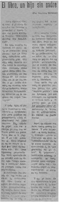 El libro, un hijo sin padre