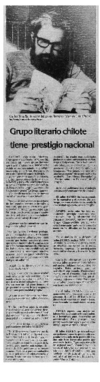 Grupo literario chilote tiene prestigio nacional : [entrevistas]