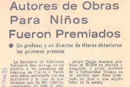 Autores de obras para niños fueron premiados.