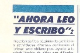 Ahora leo y escribo".