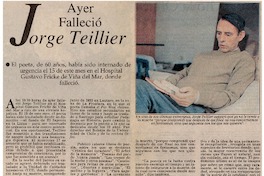 Ayer falleció Jorge Teillier.