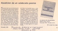 Reedición de un celebrado poema.