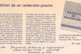 Reedición de un celebrado poema.