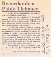 Reordando a Pablo Tichauer.