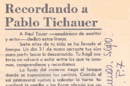 Reordando a Pablo Tichauer.