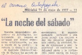 La noche del sábado".