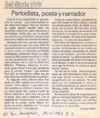 Periodista, poeta y narrador