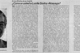 ¿Conoce usted a Lucila Godoy Alcayaga?